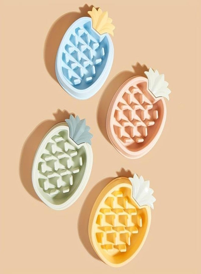 KittuPet Food Bowl Food Grade Plastic Pineapple Bowl Anti Choking Slow Food Bowl for Pet Dog Cat Random Color 567 Ml Capacity 2 Cups Pineapple Shape 1 Pcs - Image 1